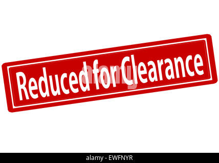 Rubber stamp with text reduced for clearance inside, illustration` Stock Photo